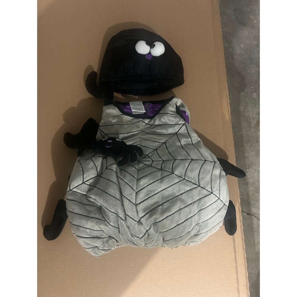 Infant Toddler Spider Halloween Costume Grey Black One Size Up to 24M